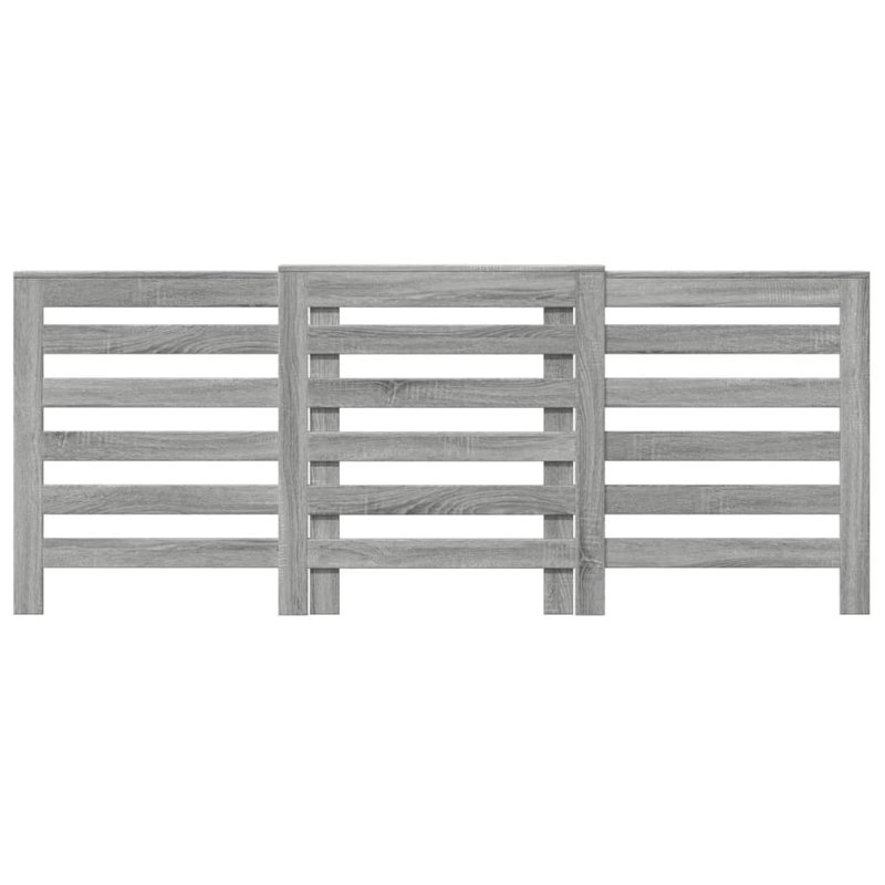 Couvercle de radiateur en bois d'ingénierie Vidaxl, H 81 po x l 33 po x P 8 po, Gris Sonoma, Lattes horizontales