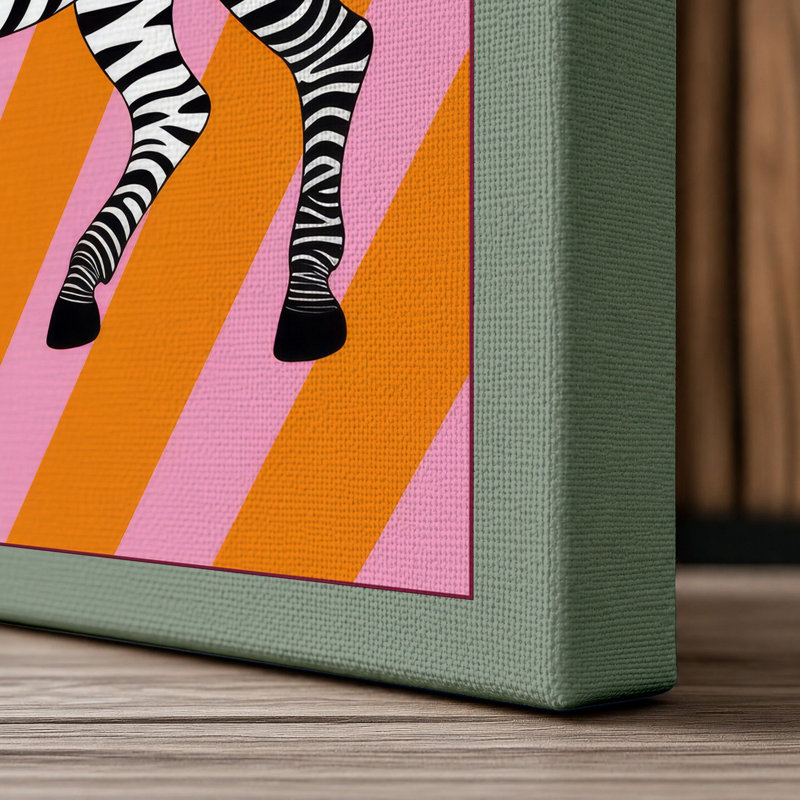 Striped Geometry Modern - Print, 30x20 - 76.2 x 50.8 cm, Sage Border