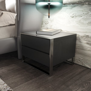 Jolene 2 Drawer Nightstand in Gray Elm