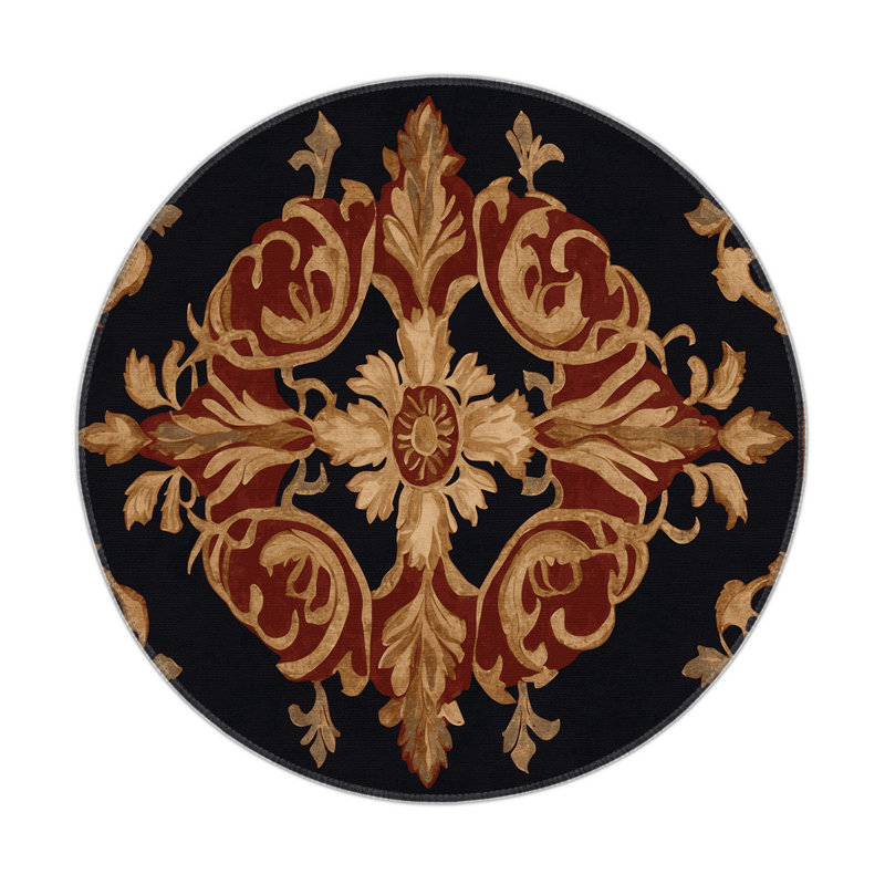 Ancient Grace Indoor And Outdoor Area Rug, Round 5'