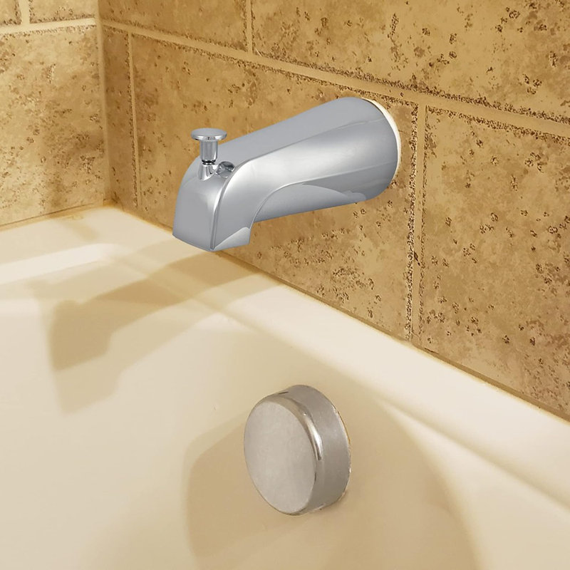 Bec de baignoire avec inverseur, finition chromée, métal, paquet de 1