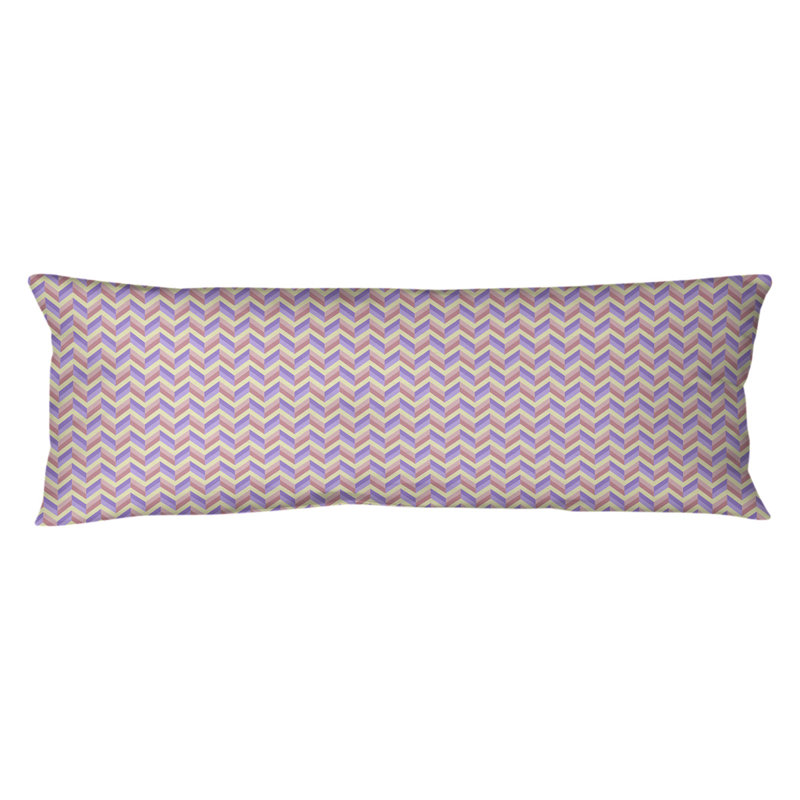 Coussin lombaire à chevrons Katelyn Elizabeth, Bourre en polyester, Vert / Orange, Molleton moelleux