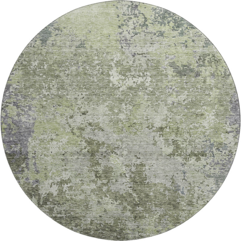 Premium Machine Washable Gurubaksh AMF1162 Modern Rug, Round 8'