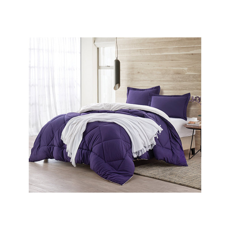 Colorful Reversible Oversized Comforter, Full Comforter, Purple Reign/Jet