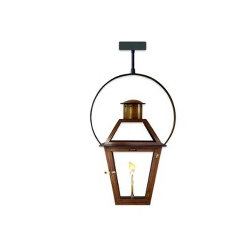 Lanterne suspendue en cuivre de style Bourbon Street 21 po – Éclairage extérieur au gaz naturel, design du Vieux Carré