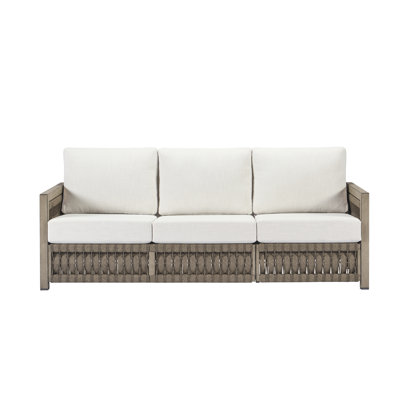 SeeHill 3 Seats Outdoor Sofa, Aluminum Patio Sofas with Washable Cushions, 3-Seater Rope Weave Outside Patio Couch, Deep Seating Outdoor Sofa Furnitur by Latitude Run