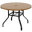 Table de salle à manger élégante pour l'extérieur avec texture en métal et grain de bois résistant aux intempéries-132917119
