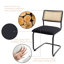 Ensemble de 4 chaises de salle à manger en rotin noir et chrome, chaises de cuisine modernes en bois de style Mid-Century, chaises de salle à manger en canne à dossier en filet, chaise Cesca Design avec pieds en métal chromé-2028106808-2028437263