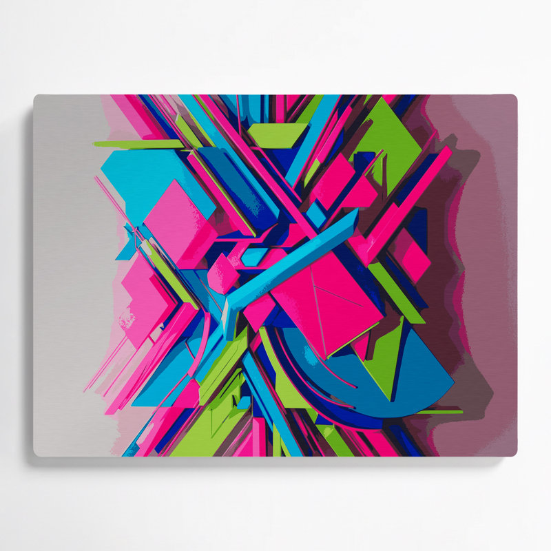 «Geometric Abstraction 81», art mural en métal vert, H 11 po x l 14 po