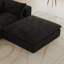 Siège de canapé moderne luxueux en tissu noir avec repose-pieds modulaire pour le confort du salon