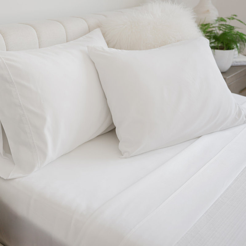 Botanical Dream 1000 Thread Count Bamboo Blend 2pc. Pillowcase Set, White, Queen