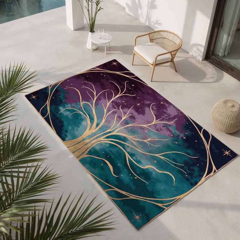Tapis intérieur et extérieur Twilight Meadow, Rectangle 1 pi 6 po x 2 pi 6 po