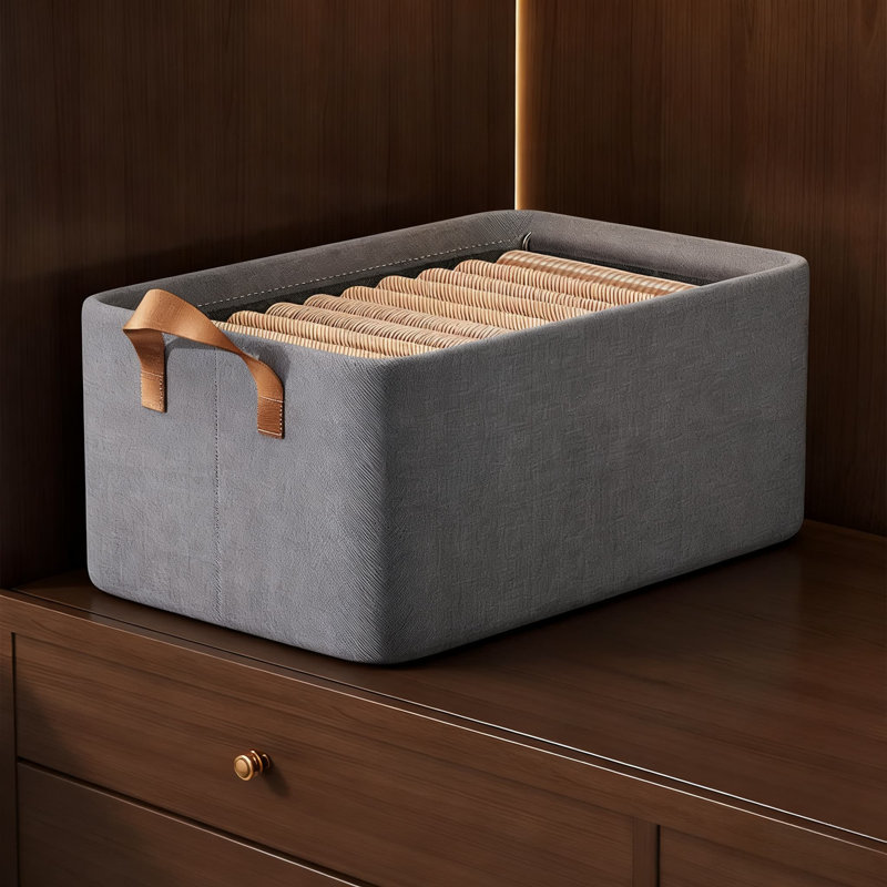 49L Large Capacity Foldable Storage Bin With Sturdy Steel Frame, Ideal For Organizing Clothes, Blankets, Toys, Books, And Household Items