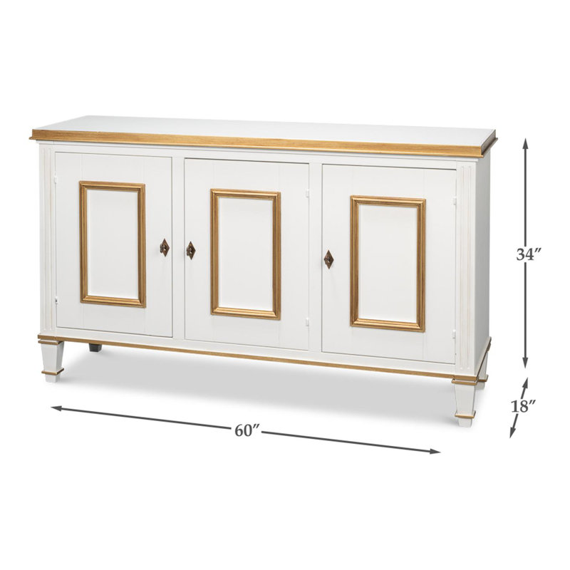 Louis XVI 60'' W Buffet, Cotina White