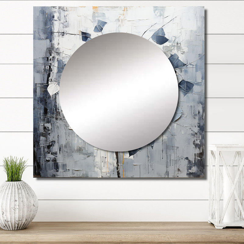 Delimar - Grand miroir carré pour décoration murale feuilles, 36 po x 36 po