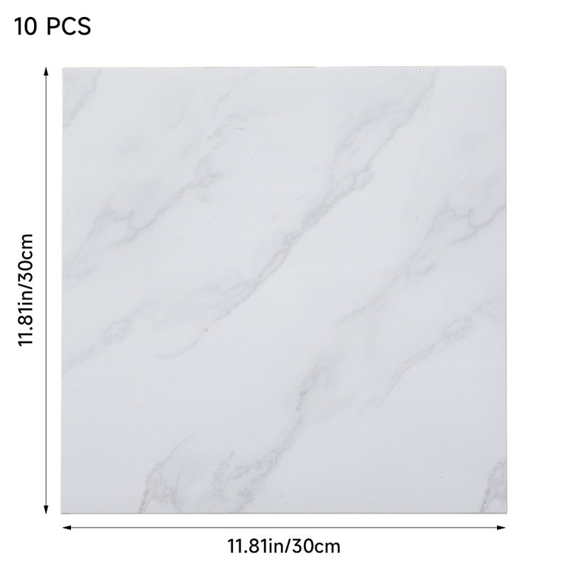 Davuan 10Pcs Self Adhesive Flooring 30x30 cm PVC Tile in White