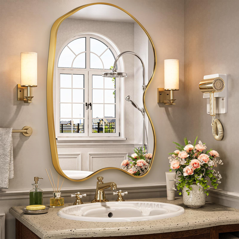 Miroir mural 39,4 "X 27", Doré, 39,4 po x 27,6 po 