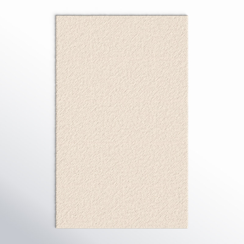 Elle Handmade Ivory Rug, Rectangle 4' x 6'