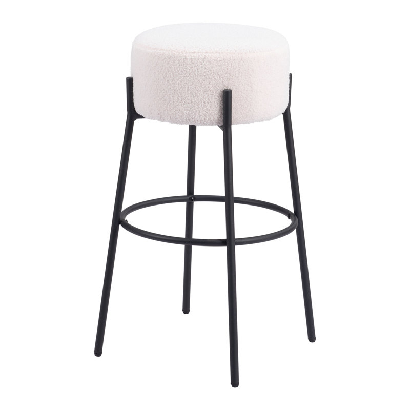 Ensemble de 2 tabourets de bar Kanako ivoire, Tabouret de bar (siège d'une hauteur de 30,70 po)