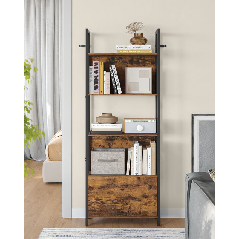 Crave 65.4'' H Steel Library Bookcase, (5 Shelves) 65'' H x 23.6'' W x 9.4'' D
