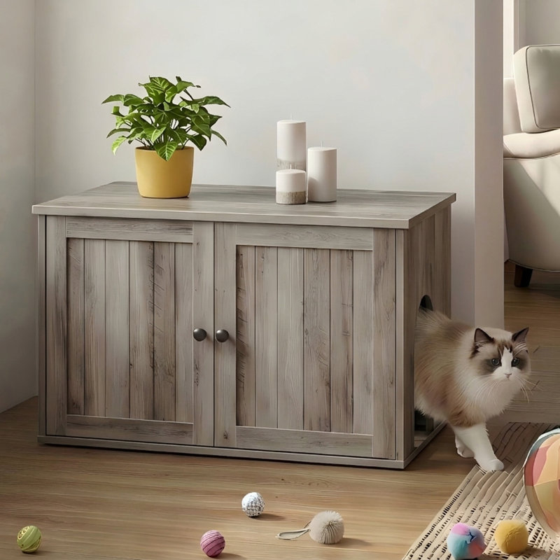 Armoire pour litière pour chat, ensemble pour chat super rapide, armoire pour chat, grège, Grège