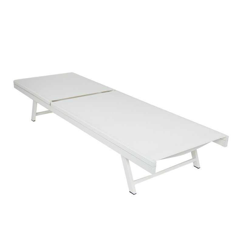 Salton White Aluminum Adjustable Outdoor Chaise Lounge