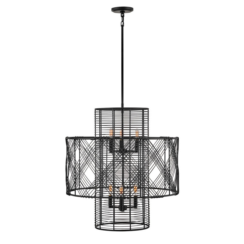 Brooke 6 - Light Tiered Chandelier, Black