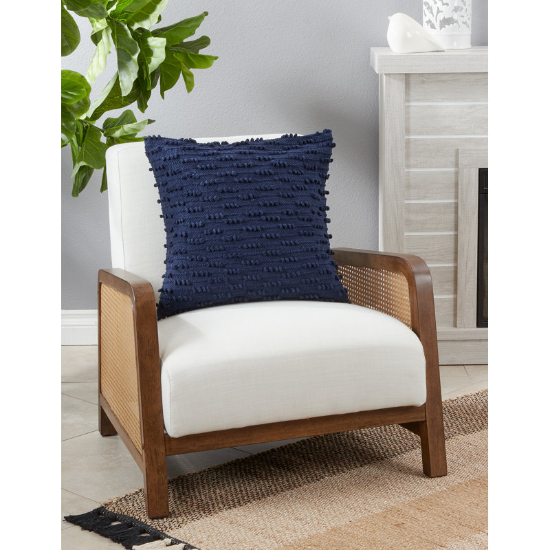 Cotton Throw Pillow, Navy Blue