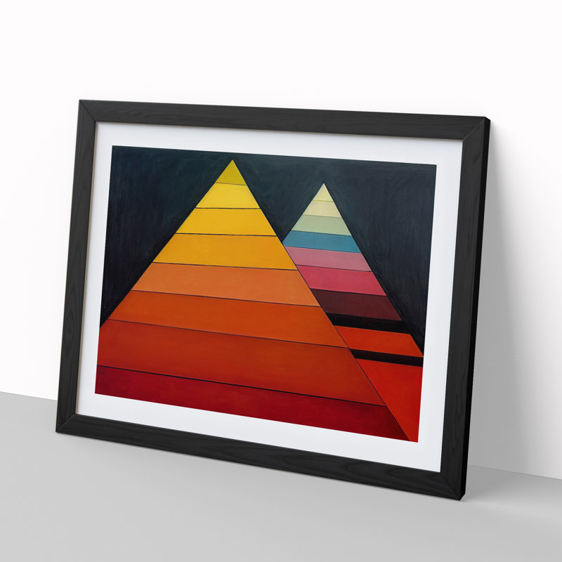 Geometric Pyramids Vol.3 Abstract - Single Picture Frame Print, Black Framed, 25cm H x 34cm W x 2cm D