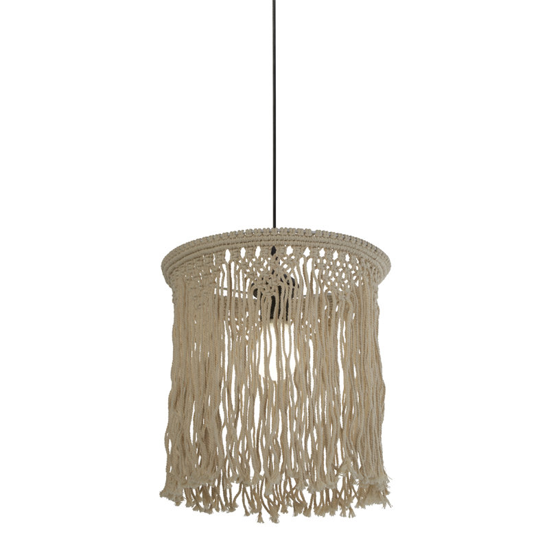 32cm H Drum Pendant Shade ( Uno ) in Brown
