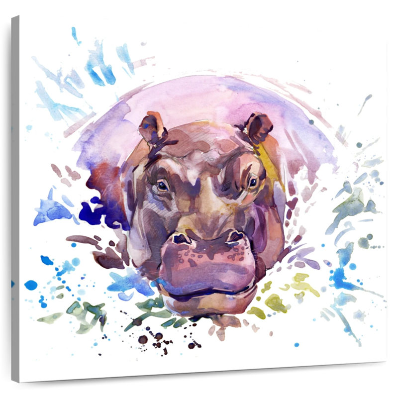 Crowle Color Splash Hippo, H 10 po x l 10 po