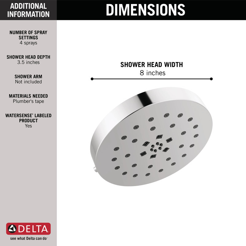 Multi Function Adjustable Shower Head, Lumicoat Chrome