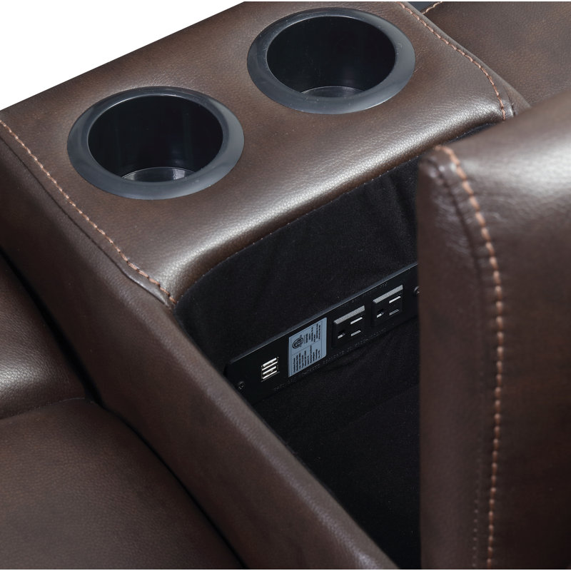 Hassen 76'' Faux Leather Reclining Loveseat