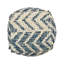 Pouf en coton naturel et bleu en laine, carré 16 x 16 x 16, capacité de 200 lb, entièrement assemblé, nettoyage des taches seulement, repose-pieds - 16 x 16 x 16, rempli de perles
