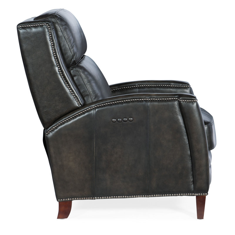 Dunsten Leather Manual Recliner, Manual, Dark Brown Genuine Leather