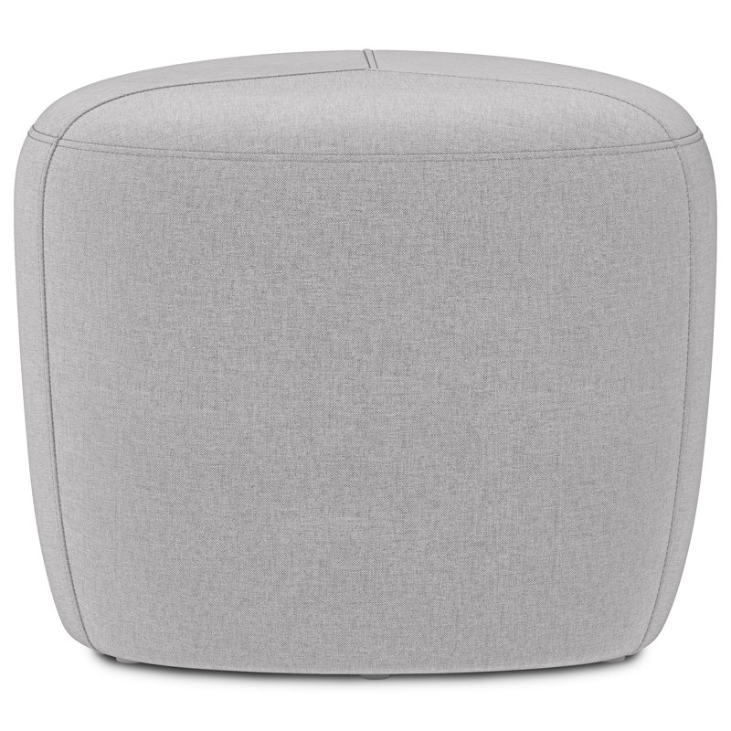 Moore 18"W Small Contemporary Ottoman with Upholstered Seat, Assembled, Gray