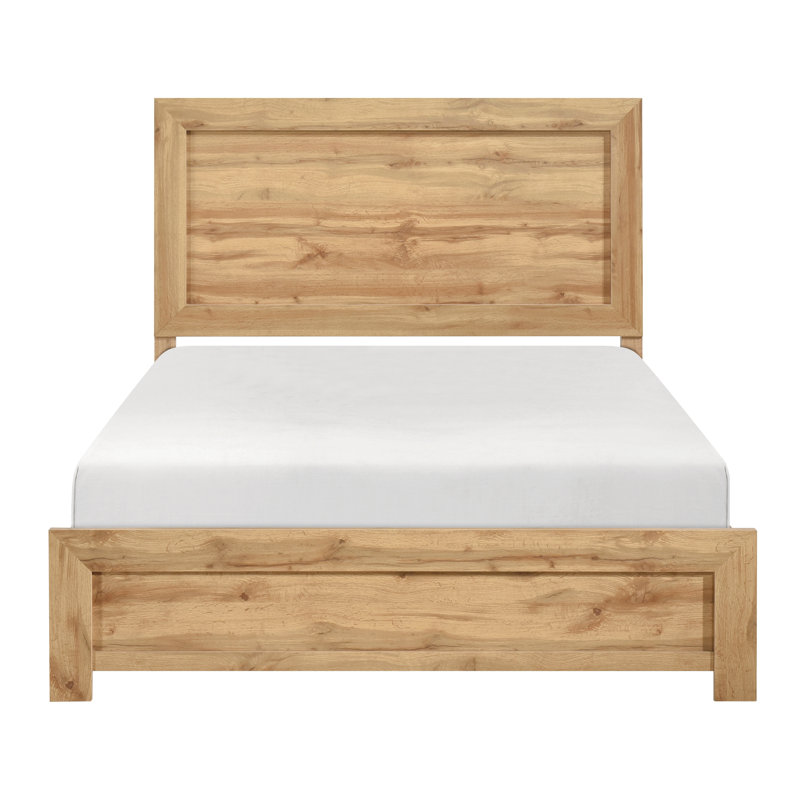 Rustic Wooden Panel Bed, King