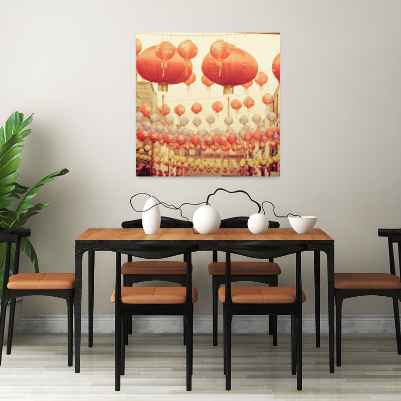 Lanternes chinoises, art contemporain, H 32 po x l 32 po