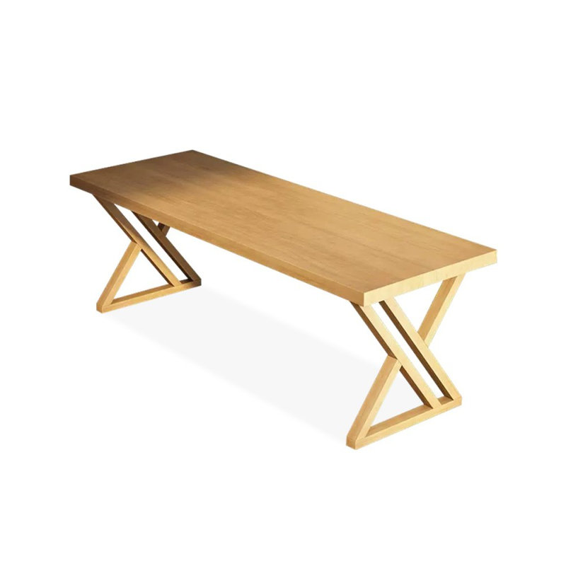 Bureaux rectangulaires en bois massif de couleur bois, H 29,53 po x l 55,12 po x P 27,56 po