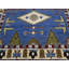 Tapis géométrique bleu fait à la main 6 x 9 Kazak