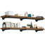 Ensemble de tablettes murales 60 "en bois rustique industriel 60" - Espresso-1805854926