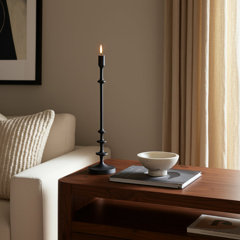 Porte-bougie moderne et décontracté moderne, H 20 po x l 5 po x P 5 po