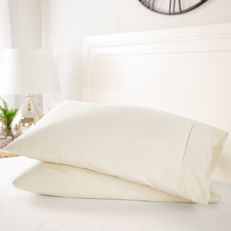 Pillowcase 2-Pack Microfiber Ultra Soft Bedding, Ivory, Standard Pillowcase