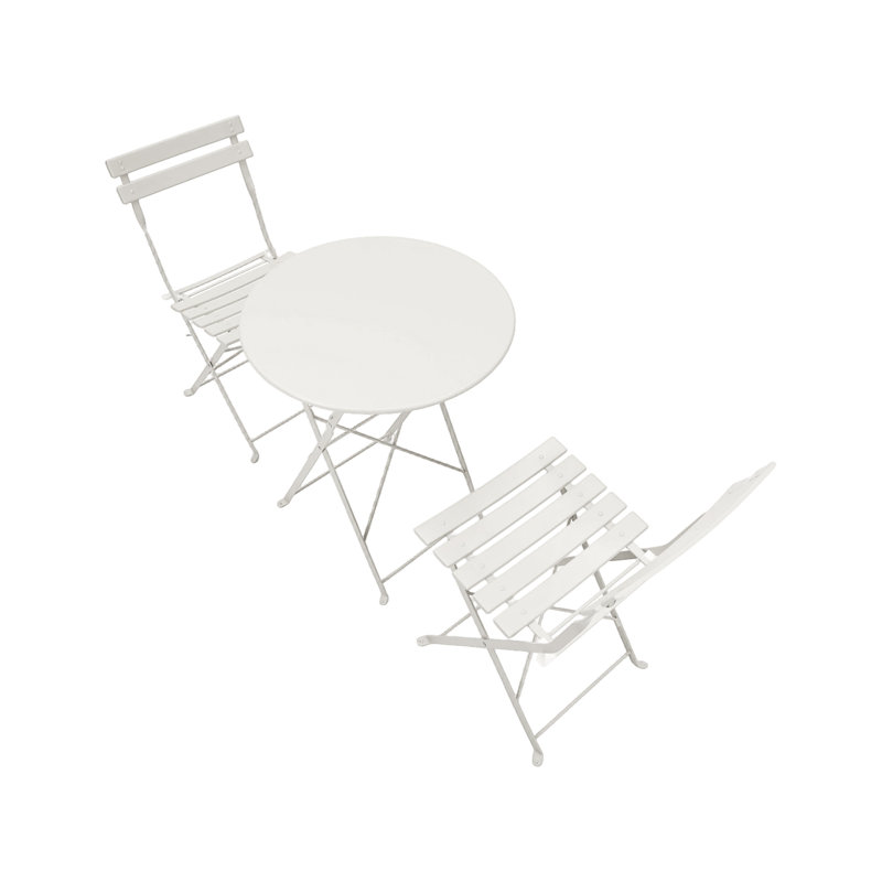 3-Piece Outdoor Folding Bistro Set, White