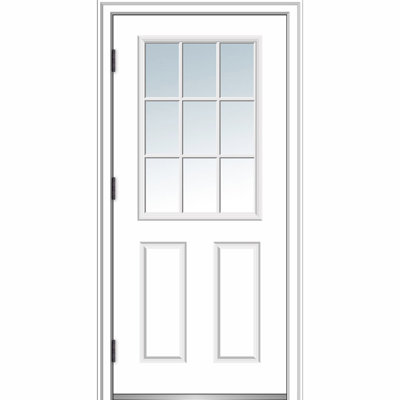 Porte d'entrée avant en verre transparent