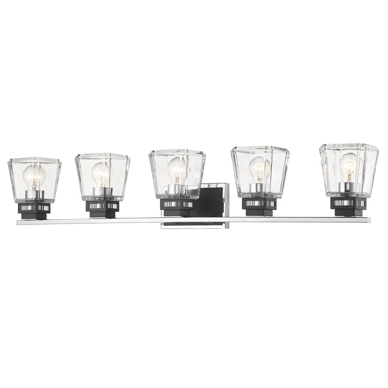 Éclairage pour salle de bain à intensité variable 5 lumières Bedoya, Chrome