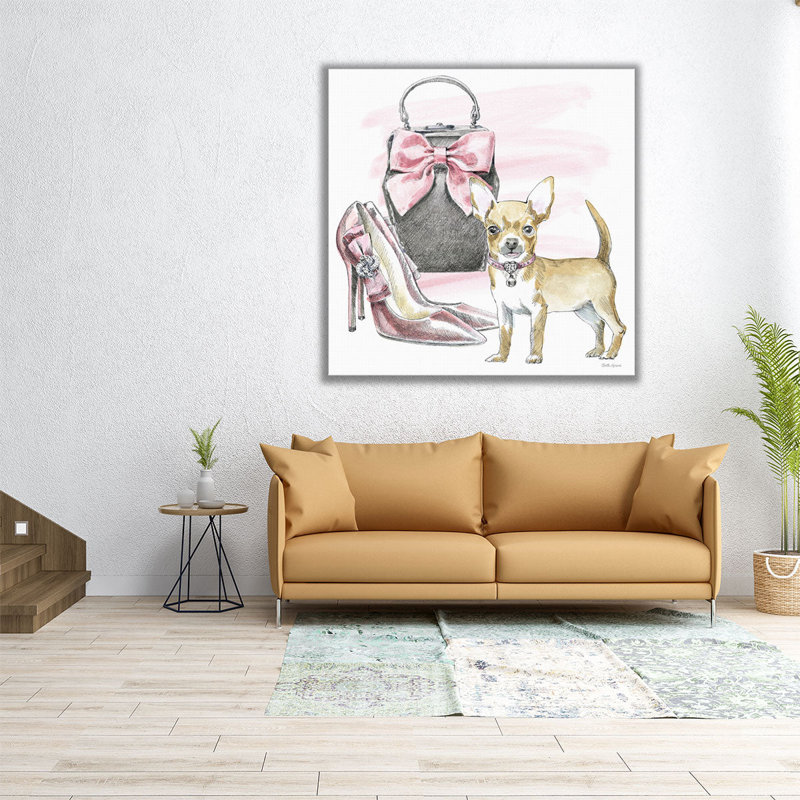 Glamour Pups I - reproduction d'art sur toile, H 12 po x l 12 po
