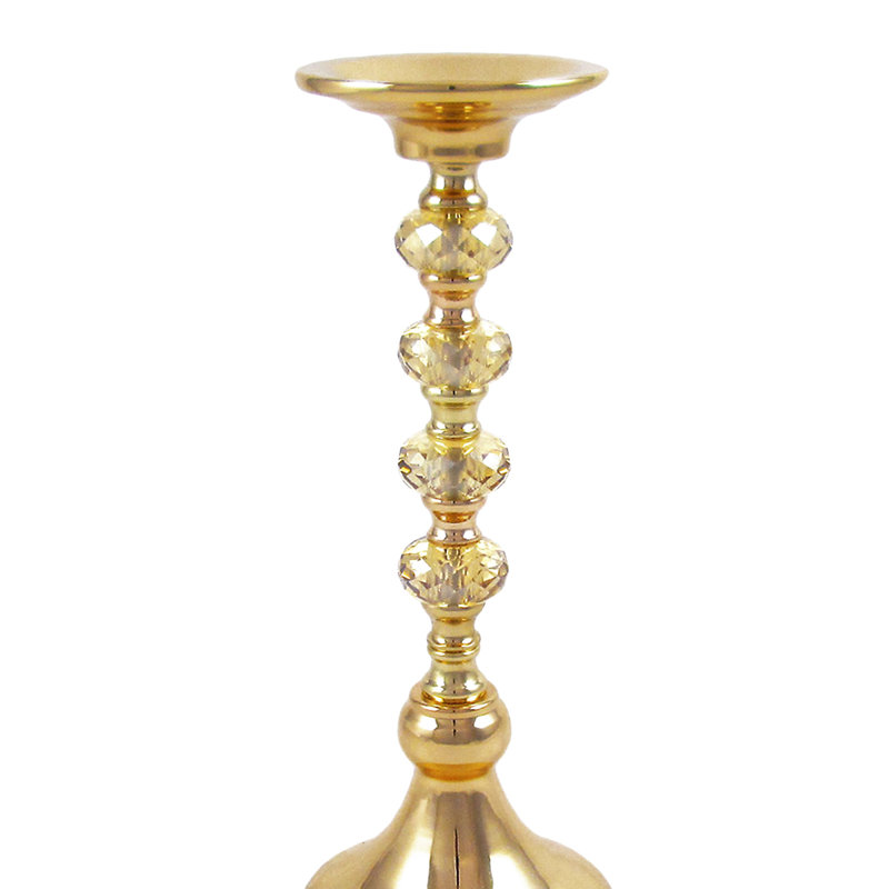 Bougeoir de table en cristal, Or, H 13 po x l 5 po x P 5 po