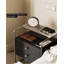 Table de chevet moderne et simple en acier inoxydable noir