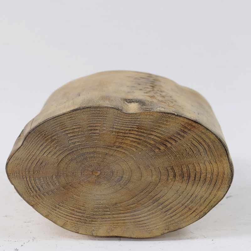 Table d'appoint d'extérieur pour patio 14,25 pouces MGO, souche de bois peinte à la main